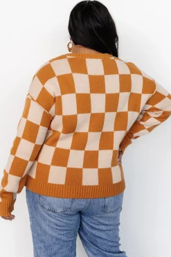 Outlet Baltic Born Quincy Checkered Sweater | Pumpkin Spice PumpkinSpice