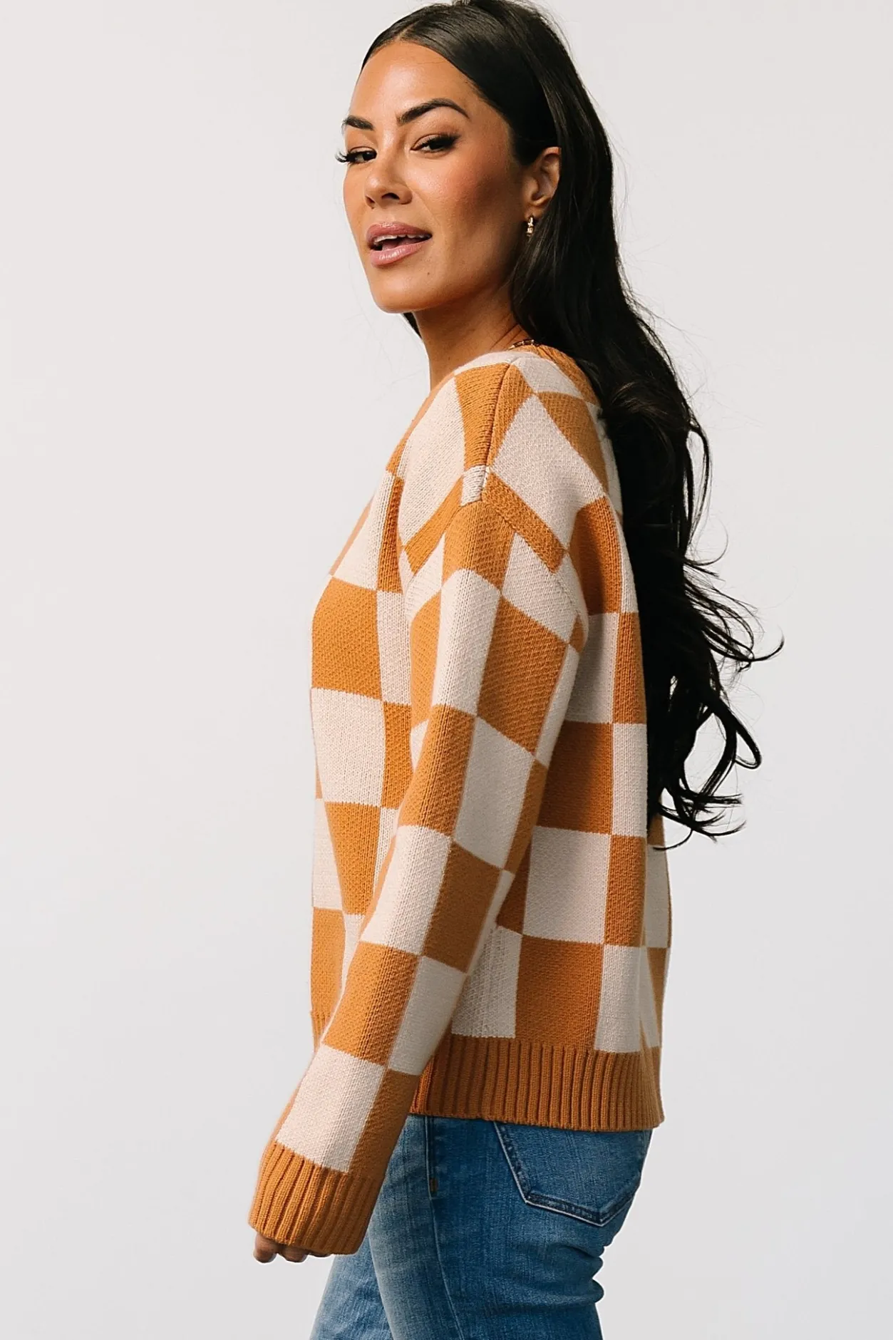 Outlet Baltic Born Quincy Checkered Sweater | Pumpkin Spice PumpkinSpice