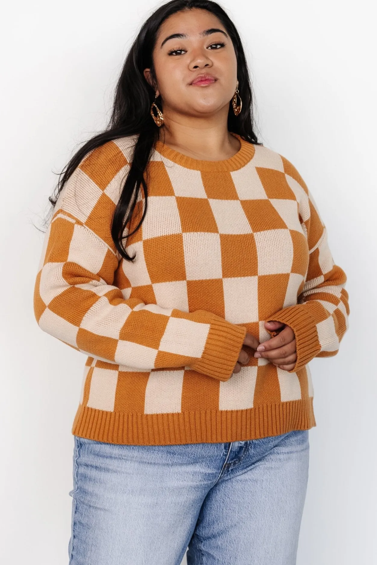 Outlet Baltic Born Quincy Checkered Sweater | Pumpkin Spice PumpkinSpice