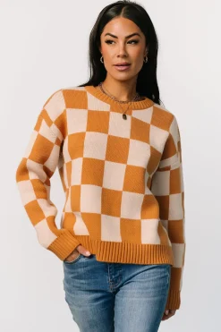 Outlet Baltic Born Quincy Checkered Sweater | Pumpkin Spice PumpkinSpice