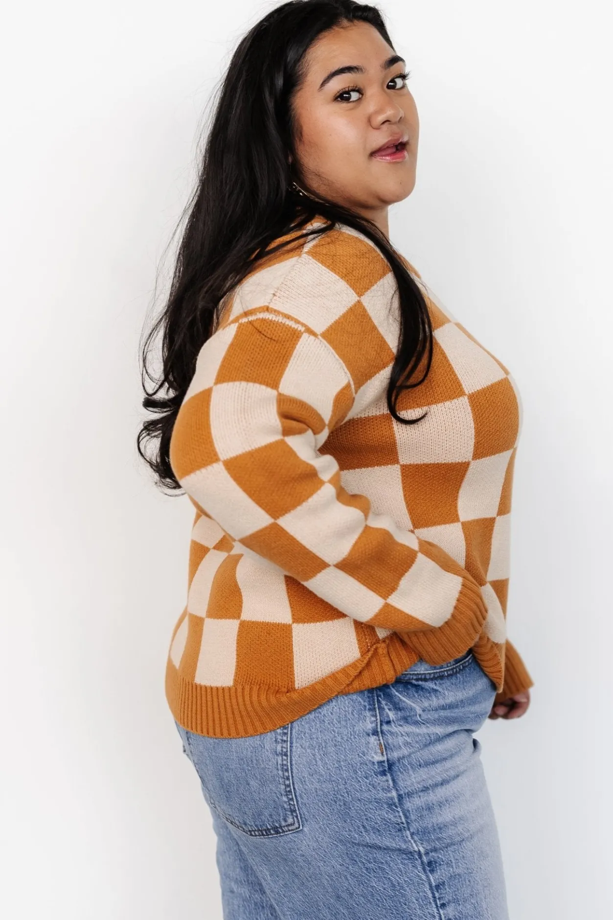 Outlet Baltic Born Quincy Checkered Sweater | Pumpkin Spice PumpkinSpice