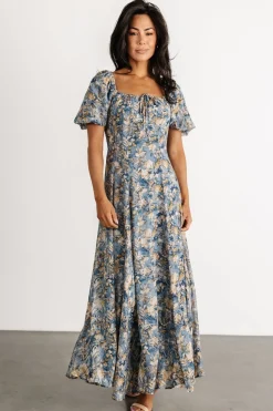 Sale Baltic Born Raelynn Maxi Dress | Dusty Blue Floral DustyBlueFloral