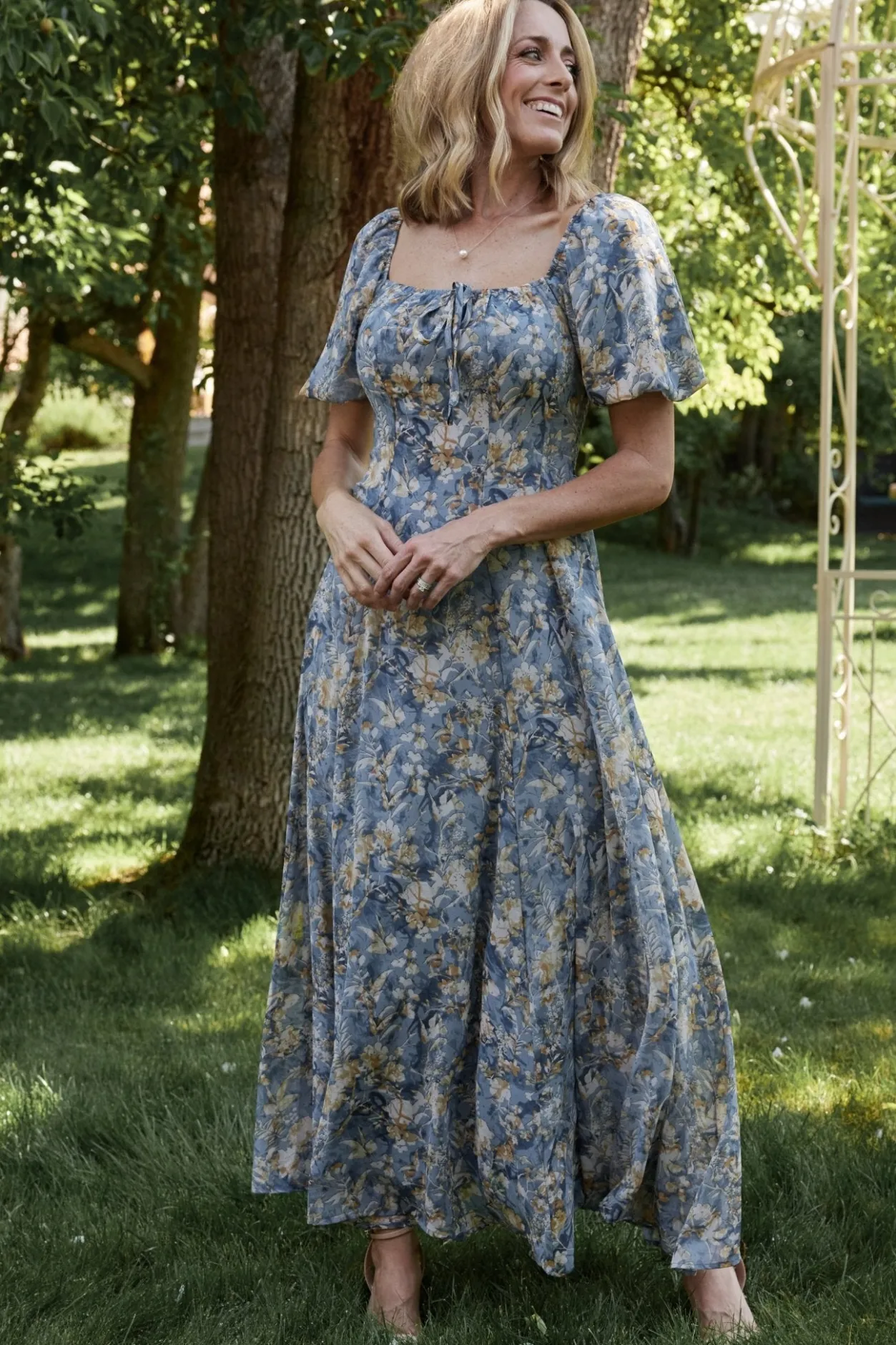 Sale Baltic Born Raelynn Maxi Dress | Dusty Blue Floral DustyBlueFloral