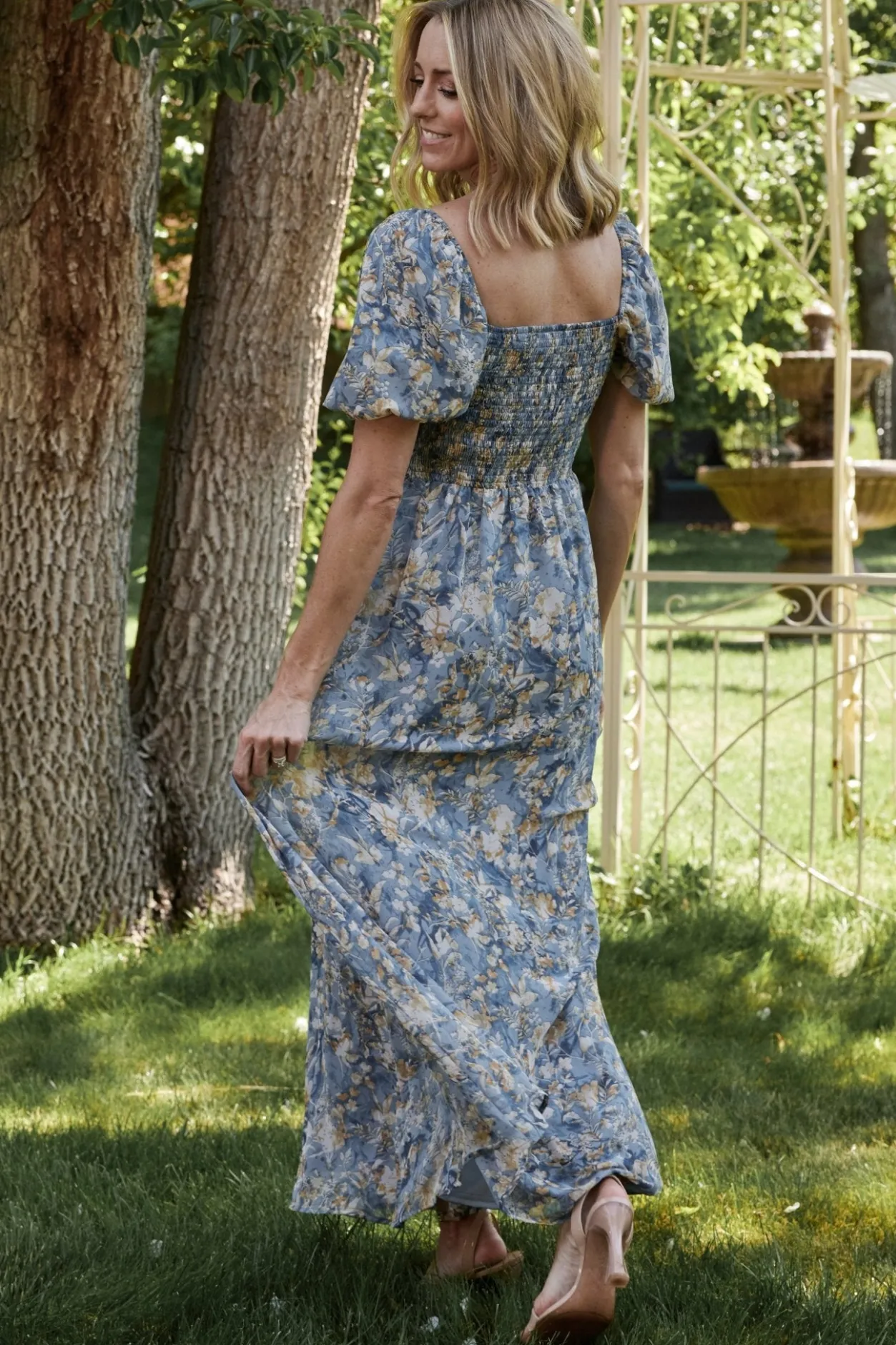 Sale Baltic Born Raelynn Maxi Dress | Dusty Blue Floral DustyBlueFloral