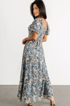Sale Baltic Born Raelynn Maxi Dress | Dusty Blue Floral DustyBlueFloral