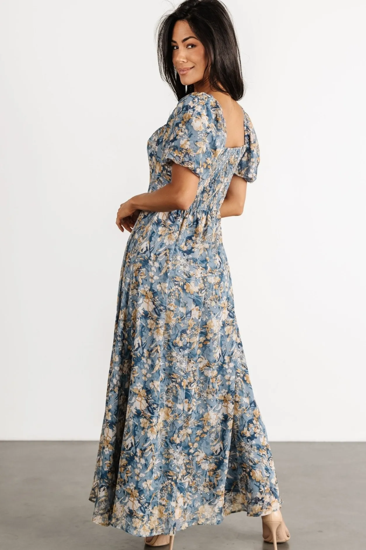 Sale Baltic Born Raelynn Maxi Dress | Dusty Blue Floral DustyBlueFloral