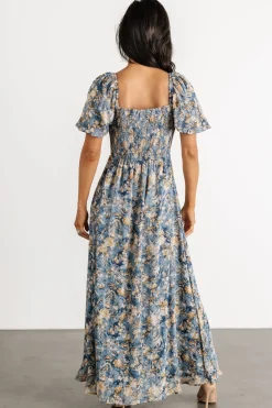 Sale Baltic Born Raelynn Maxi Dress | Dusty Blue Floral DustyBlueFloral