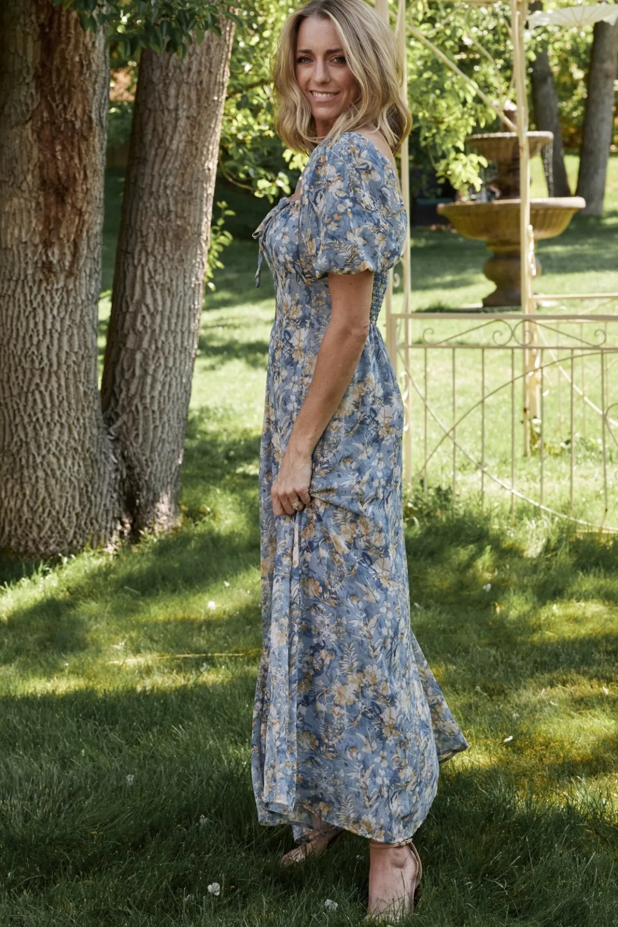 Sale Baltic Born Raelynn Maxi Dress | Dusty Blue Floral DustyBlueFloral