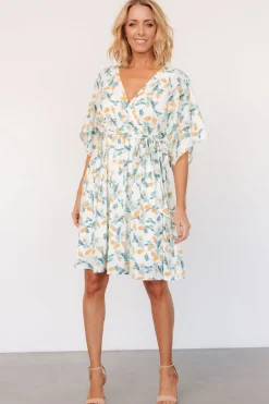 Clearance Baltic Born Raina Kimono Short Dress | Off White Multi Floral OffWhiteMultiFloral