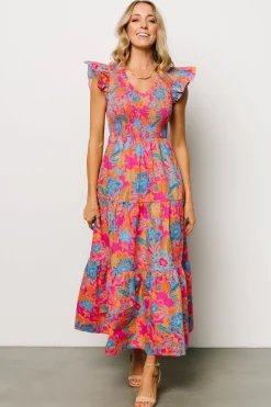 Online Baltic Born Ranchero Smocked Maxi Dress | Pink Multi PinkMulti