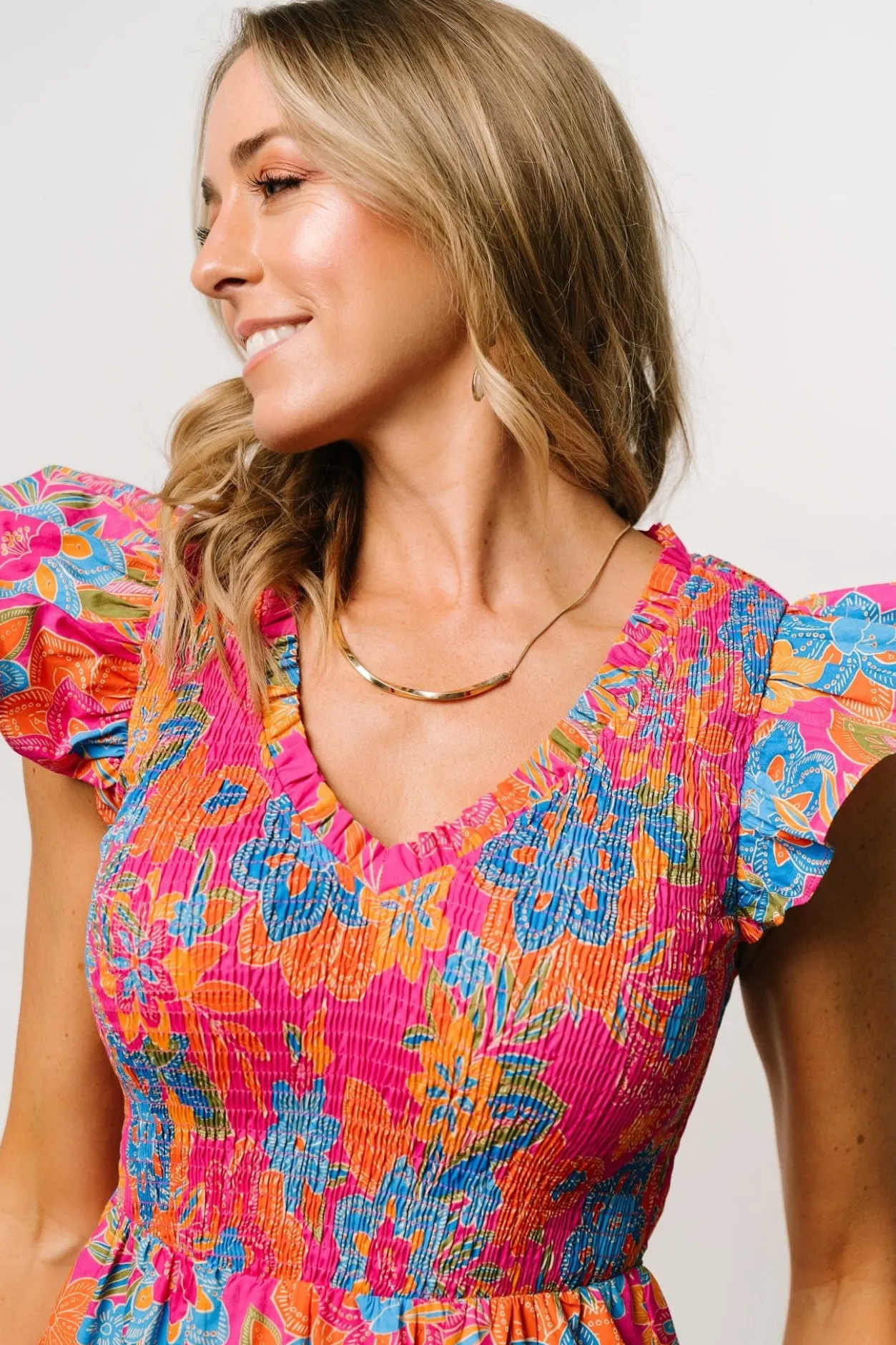 Online Baltic Born Ranchero Smocked Maxi Dress | Pink Multi PinkMulti