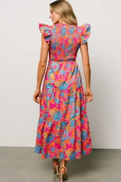 Online Baltic Born Ranchero Smocked Maxi Dress | Pink Multi PinkMulti