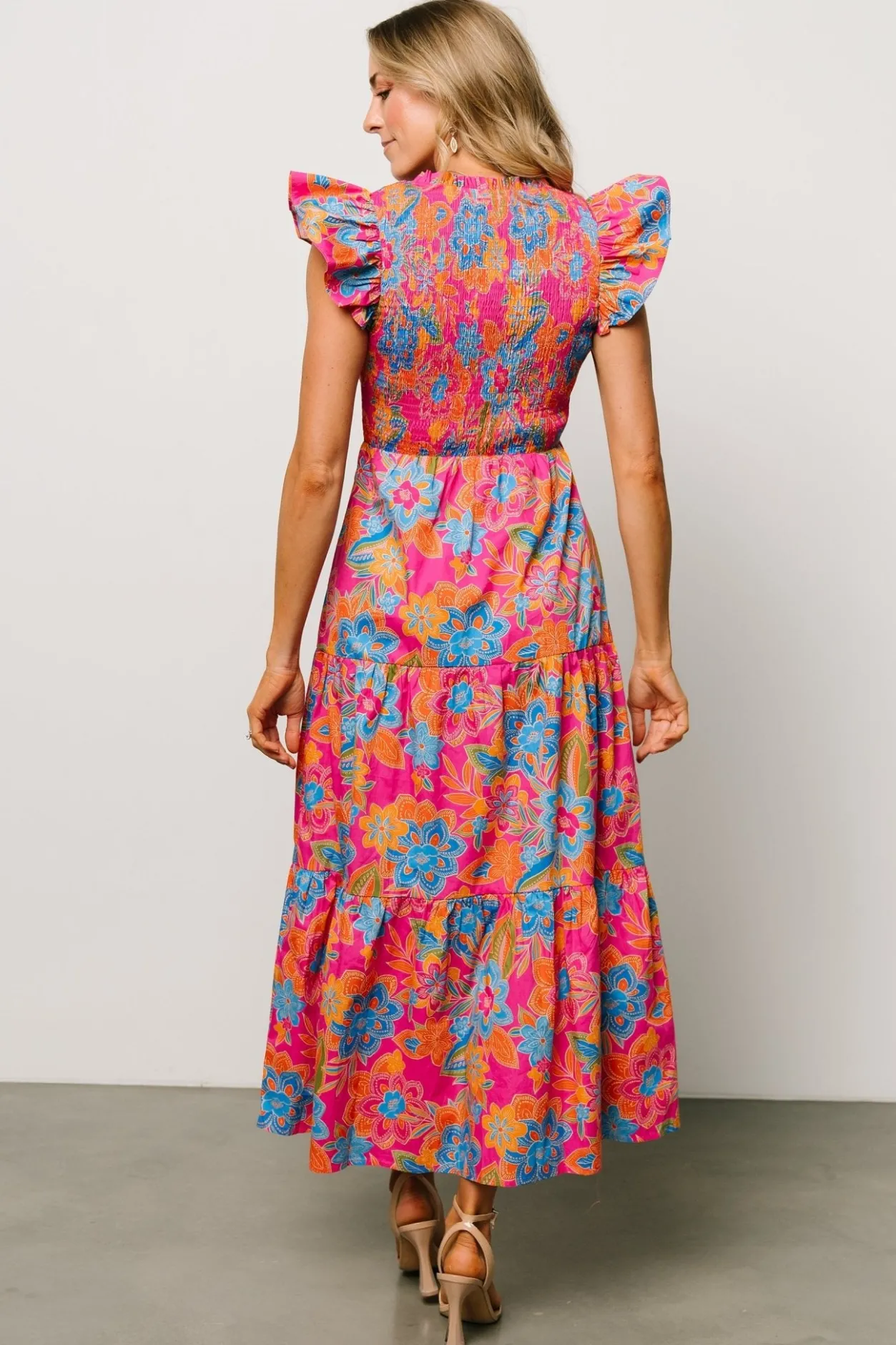 Online Baltic Born Ranchero Smocked Maxi Dress | Pink Multi PinkMulti