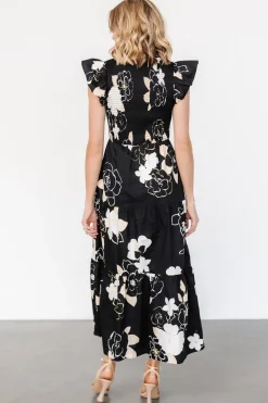 Sale Baltic Born Ranchero Smocked Maxi Dress | Black Print BlackPrint