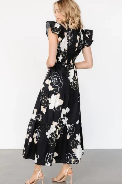 Sale Baltic Born Ranchero Smocked Maxi Dress | Black Print BlackPrint