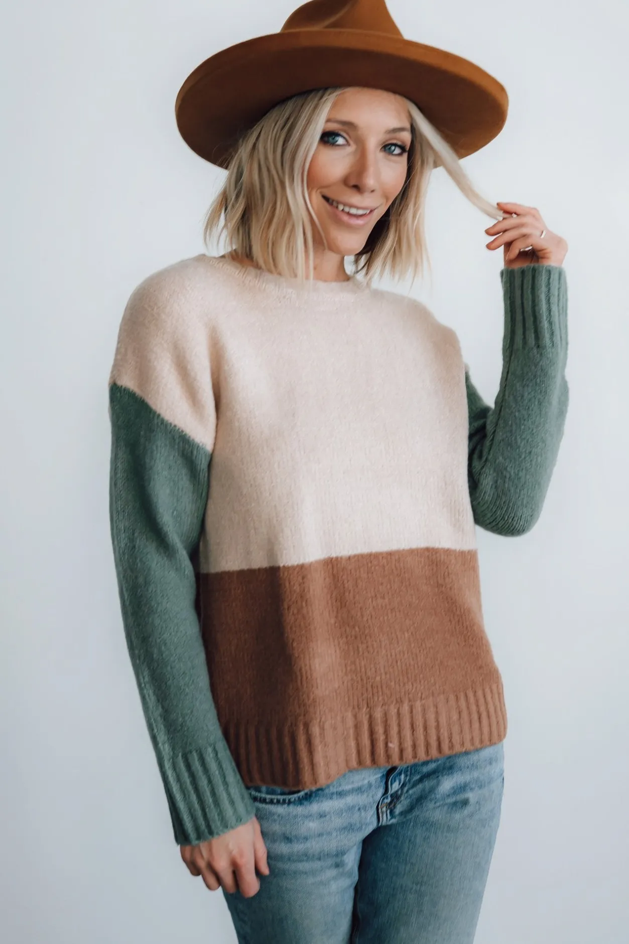 New Baltic Born Randi Color Block Sweater | Natural