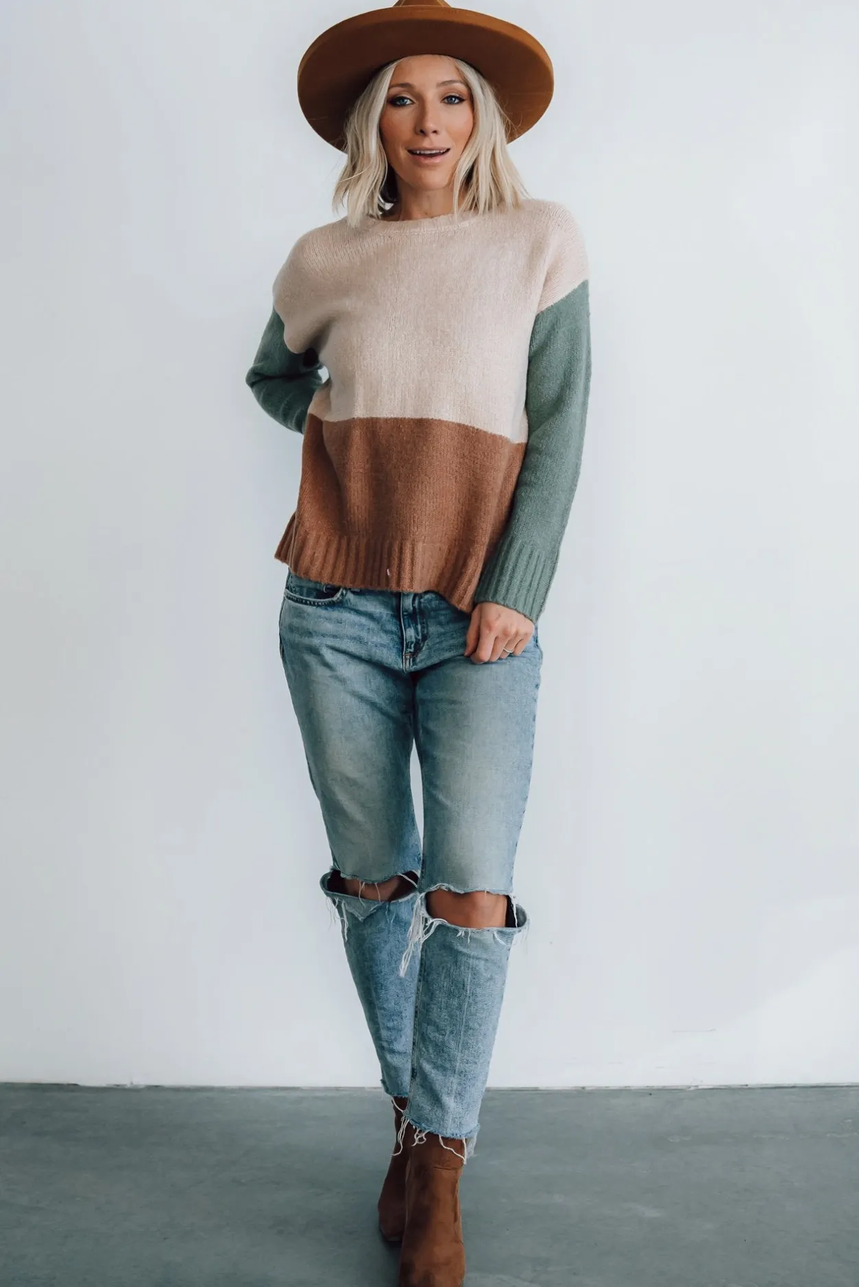 New Baltic Born Randi Color Block Sweater | Natural
