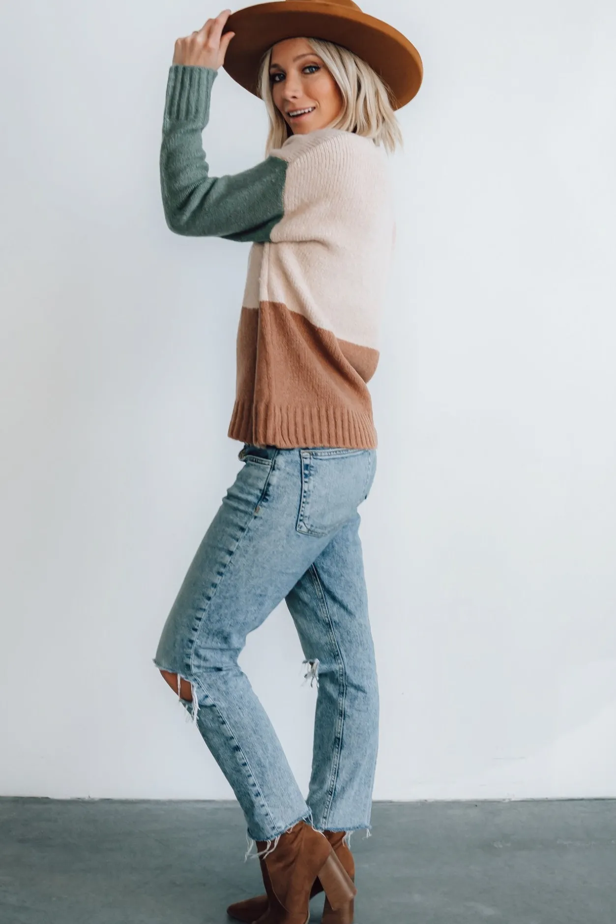New Baltic Born Randi Color Block Sweater | Natural