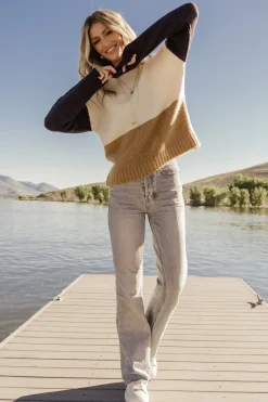 Outlet Baltic Born Randi Color Block Sweater | Cream + Navy Cream+Navy