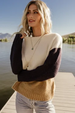 Outlet Baltic Born Randi Color Block Sweater | Cream + Navy Cream+Navy