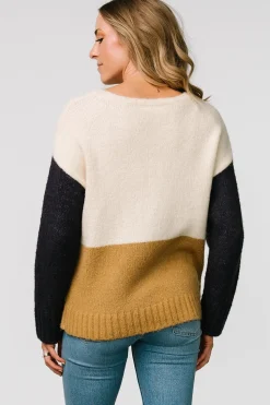 Outlet Baltic Born Randi Color Block Sweater | Cream + Navy Cream+Navy