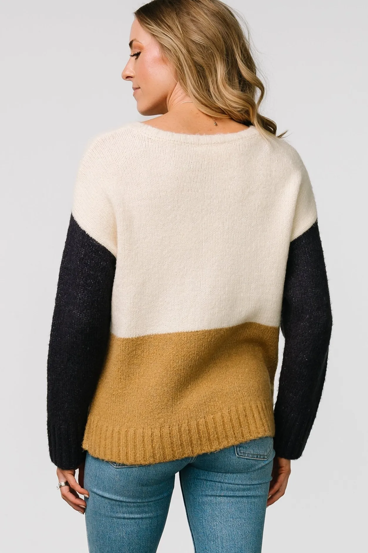 Outlet Baltic Born Randi Color Block Sweater | Cream + Navy Cream+Navy
