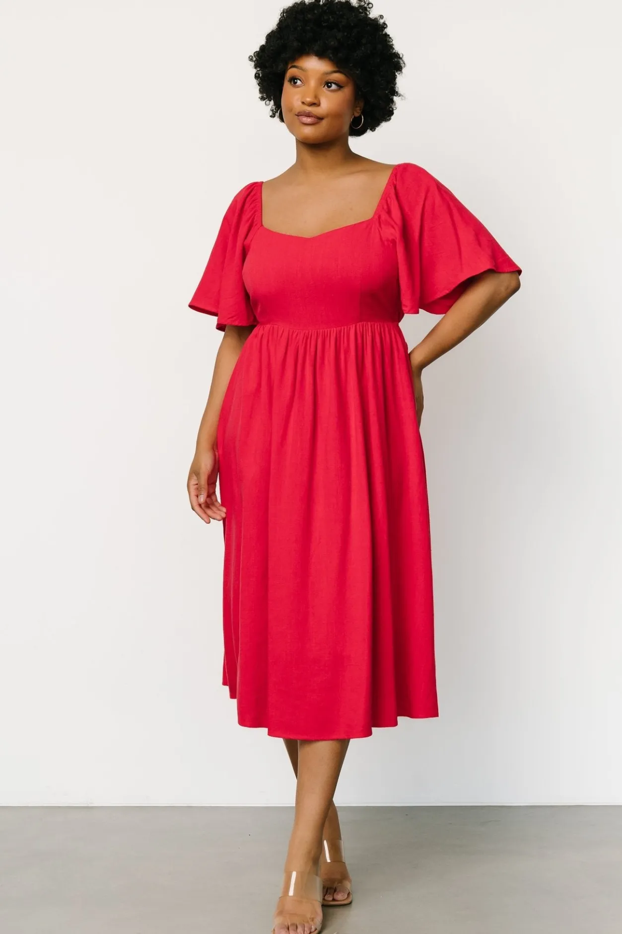 Online Baltic Born Raquel Back Tie Midi Dress | Red