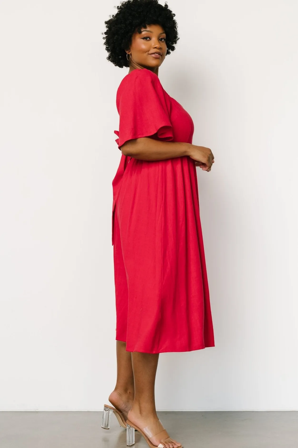 Online Baltic Born Raquel Back Tie Midi Dress | Red