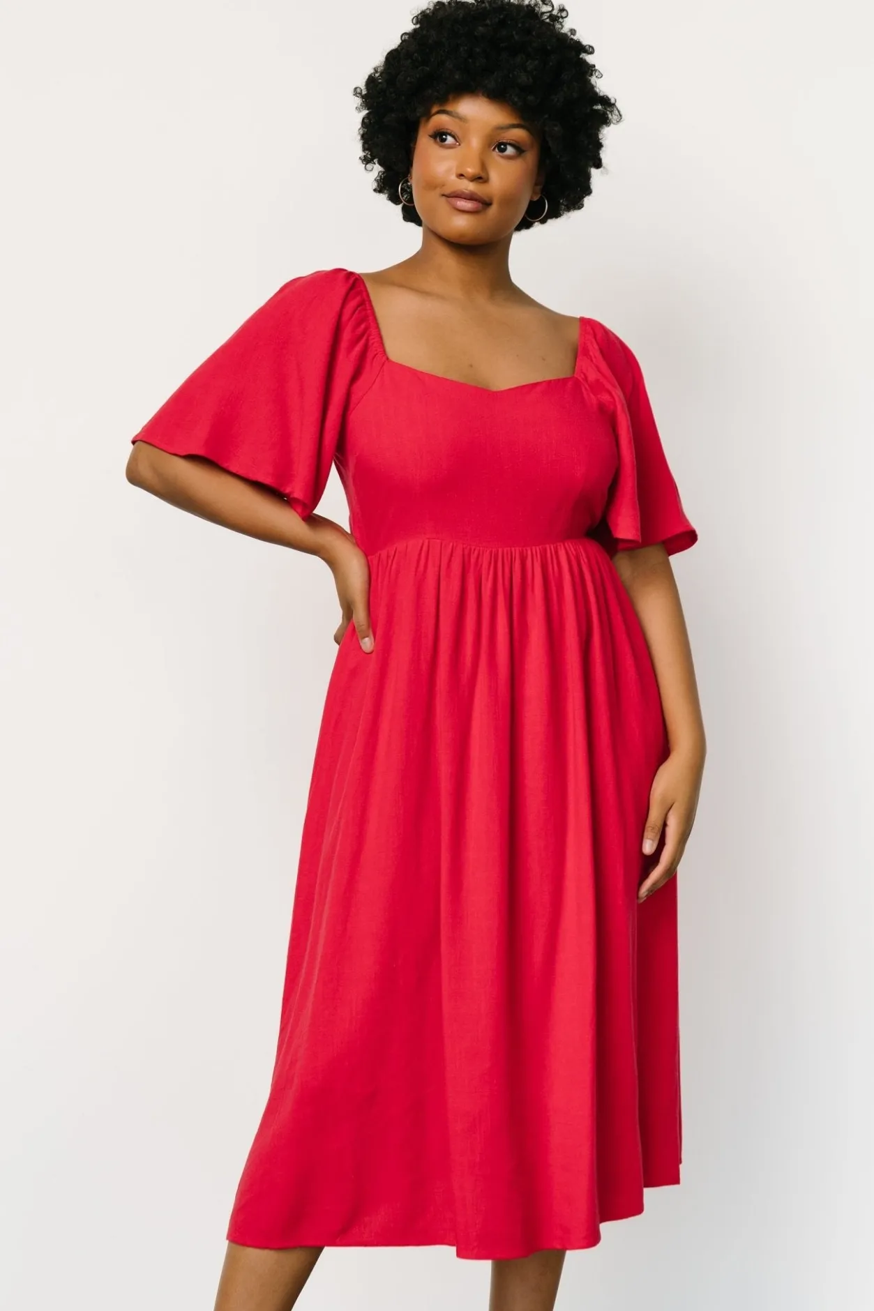 Online Baltic Born Raquel Back Tie Midi Dress | Red