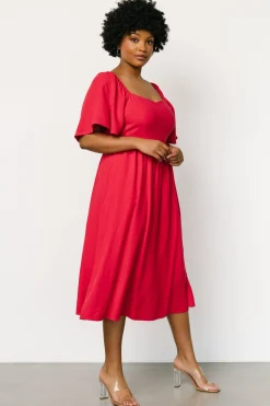 Online Baltic Born Raquel Back Tie Midi Dress | Red