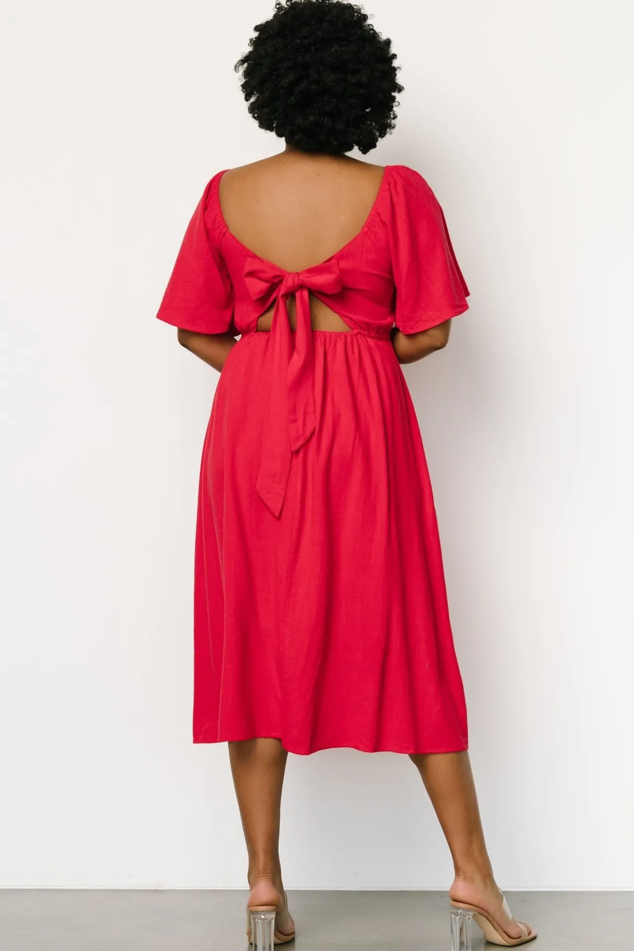 Online Baltic Born Raquel Back Tie Midi Dress | Red