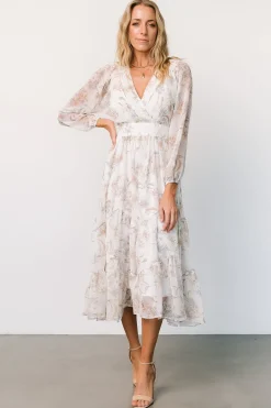 Outlet Baltic Born Raven Midi Dress | Off White Floral OffWhiteFloral