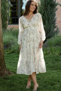 Outlet Baltic Born Raven Midi Dress | Off White Floral OffWhiteFloral