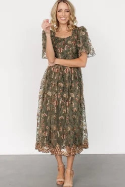 Hot Baltic Born Ravenna Embroidered Dress | Olive Floral OliveFloral