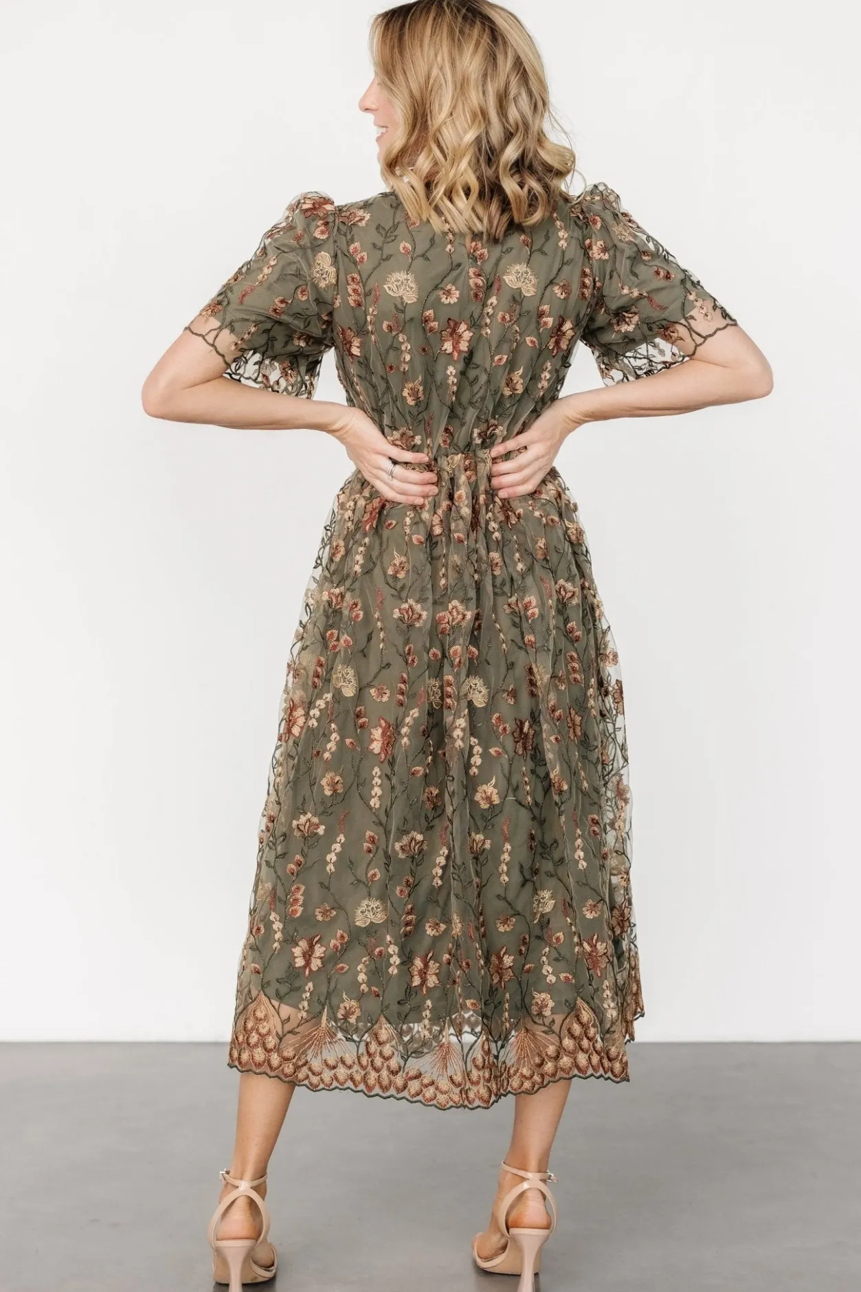 Hot Baltic Born Ravenna Embroidered Dress | Olive Floral OliveFloral