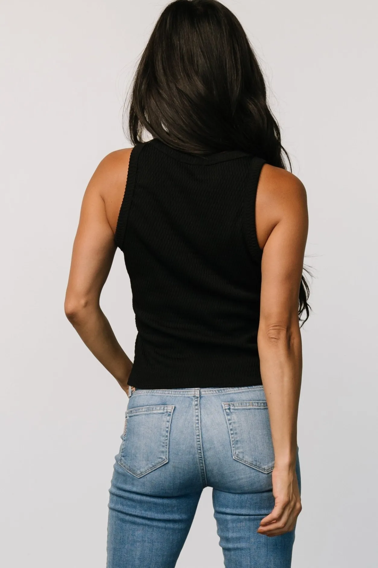 Clearance Baltic Born Raye Textured Tank Top | Black