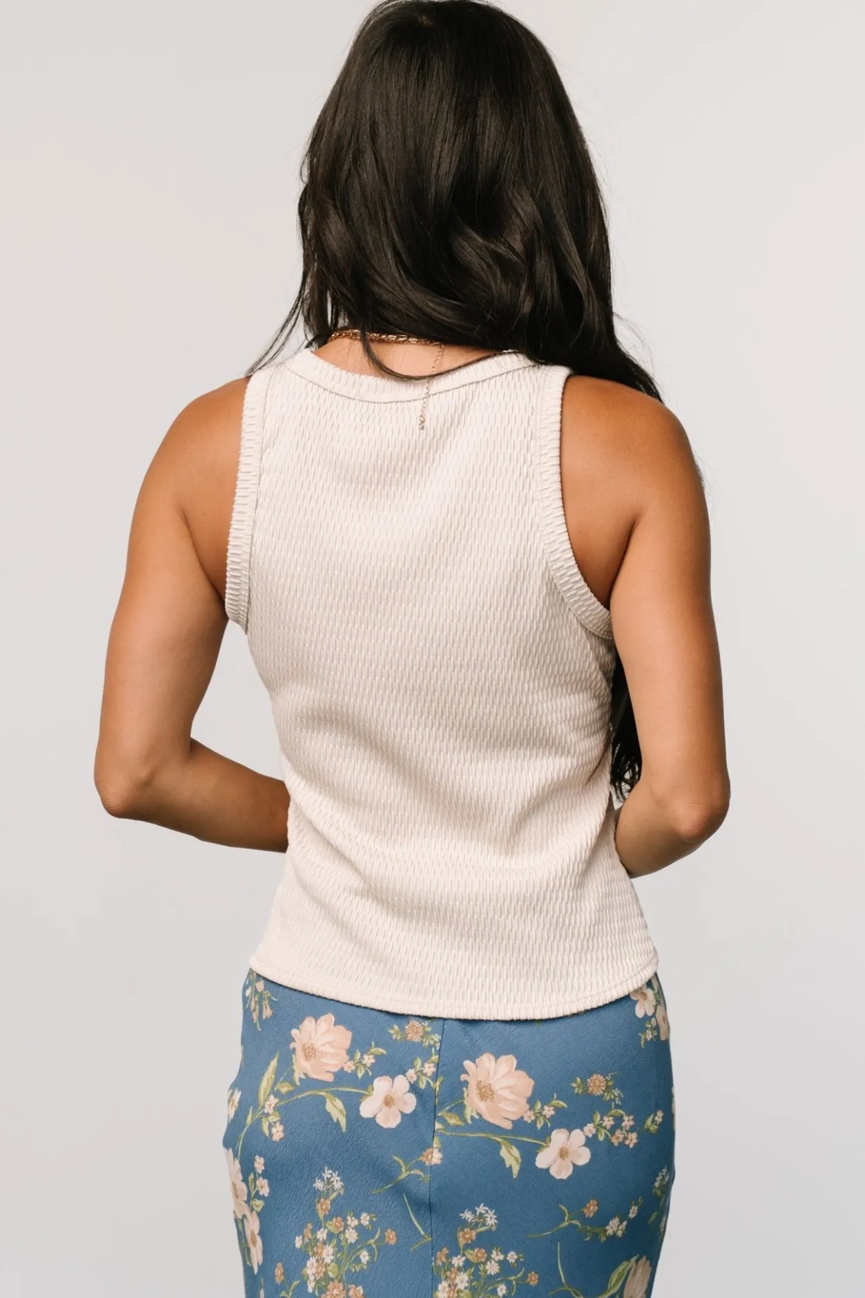 New Baltic Born Raye Textured Tank Top | Cream