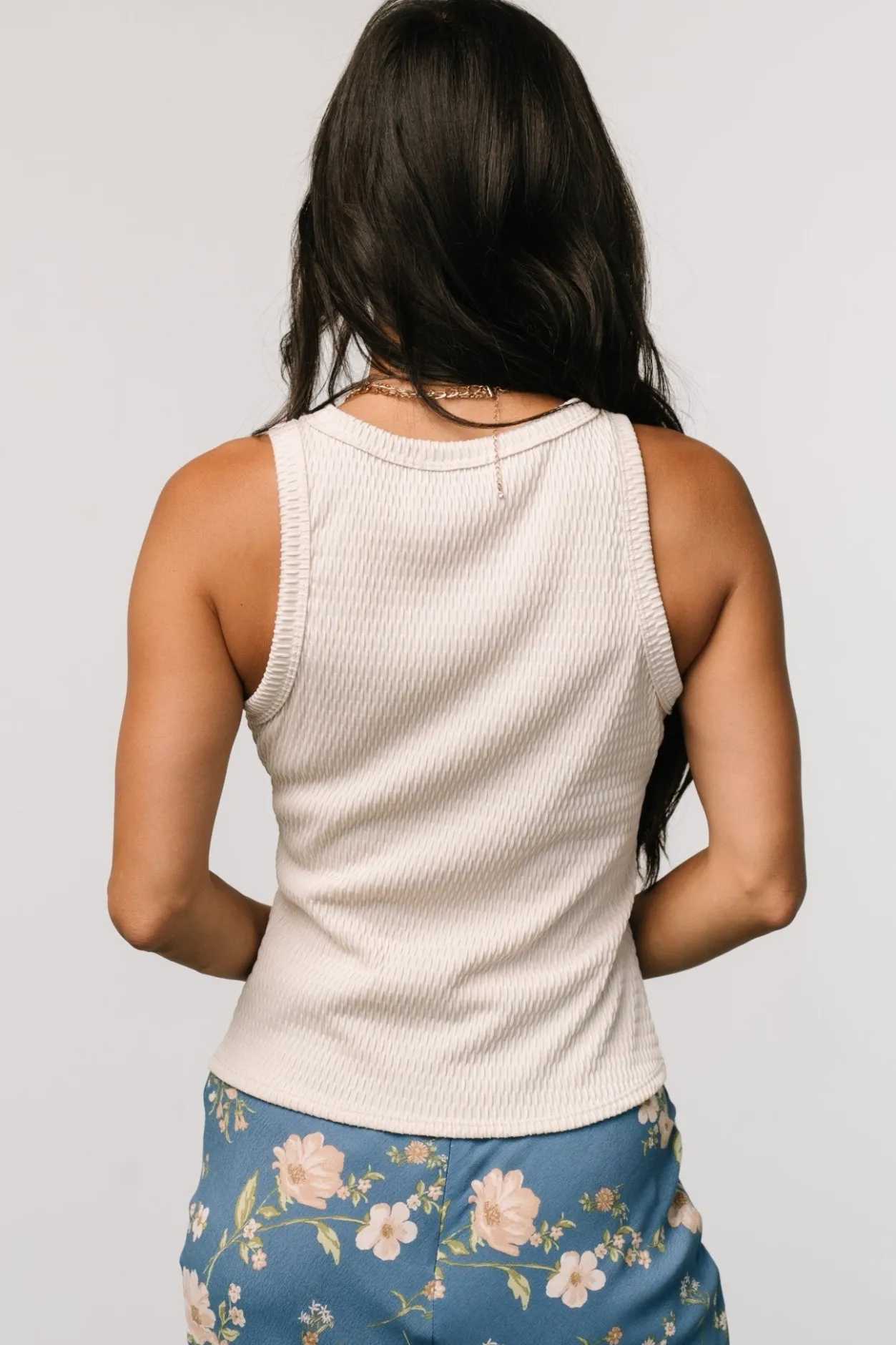 New Baltic Born Raye Textured Tank Top | Cream