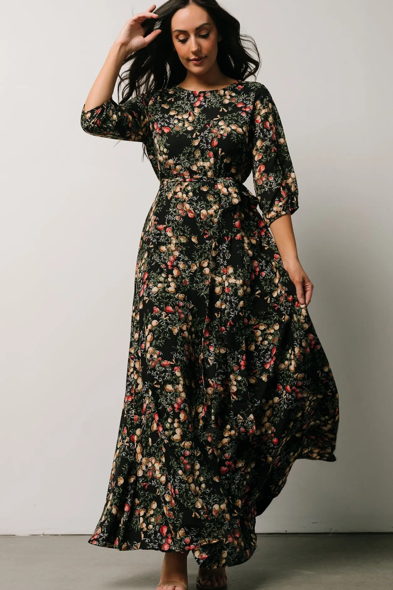 Hot Baltic Born Rebecca Maxi Dress | Black Pomegranate Print BlackPomegranatePrint