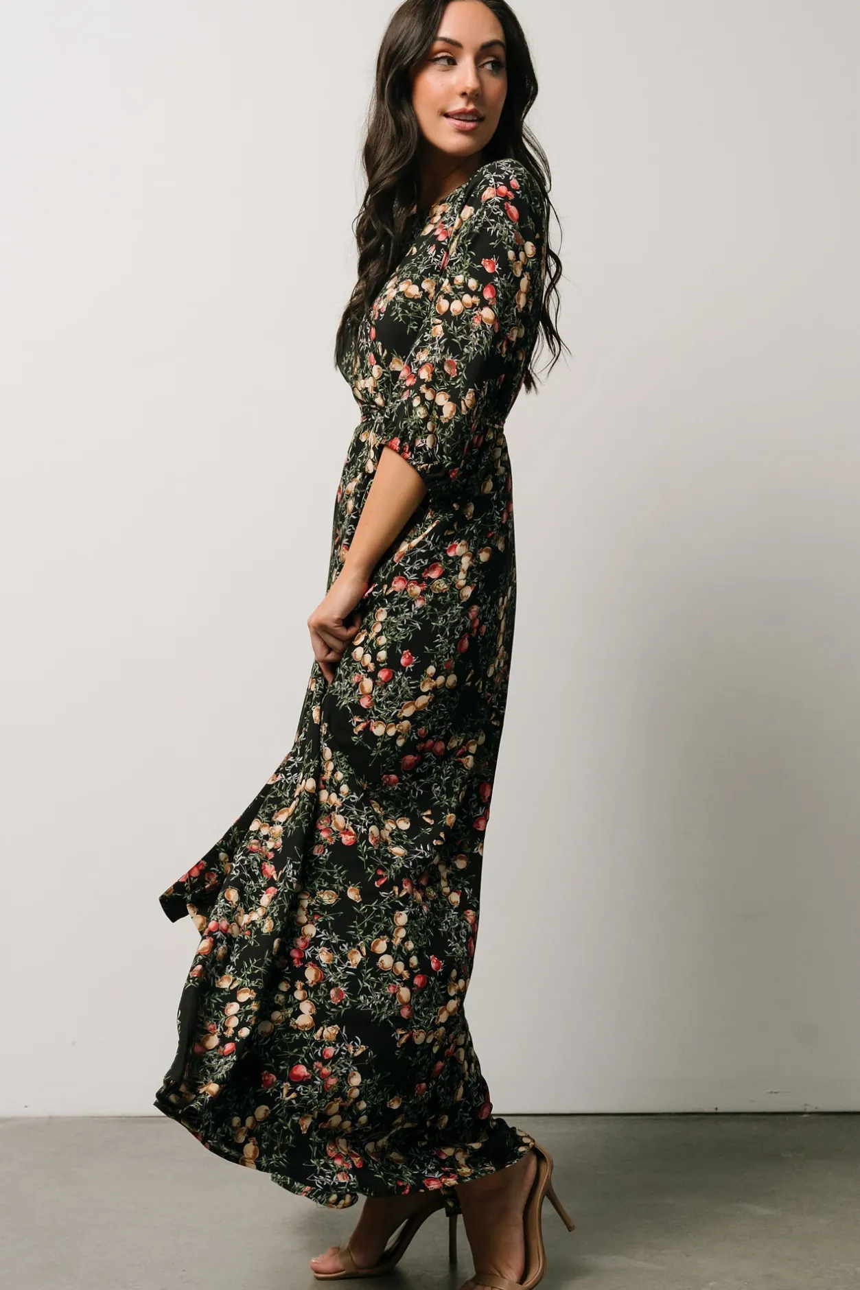 Hot Baltic Born Rebecca Maxi Dress | Black Pomegranate Print BlackPomegranatePrint