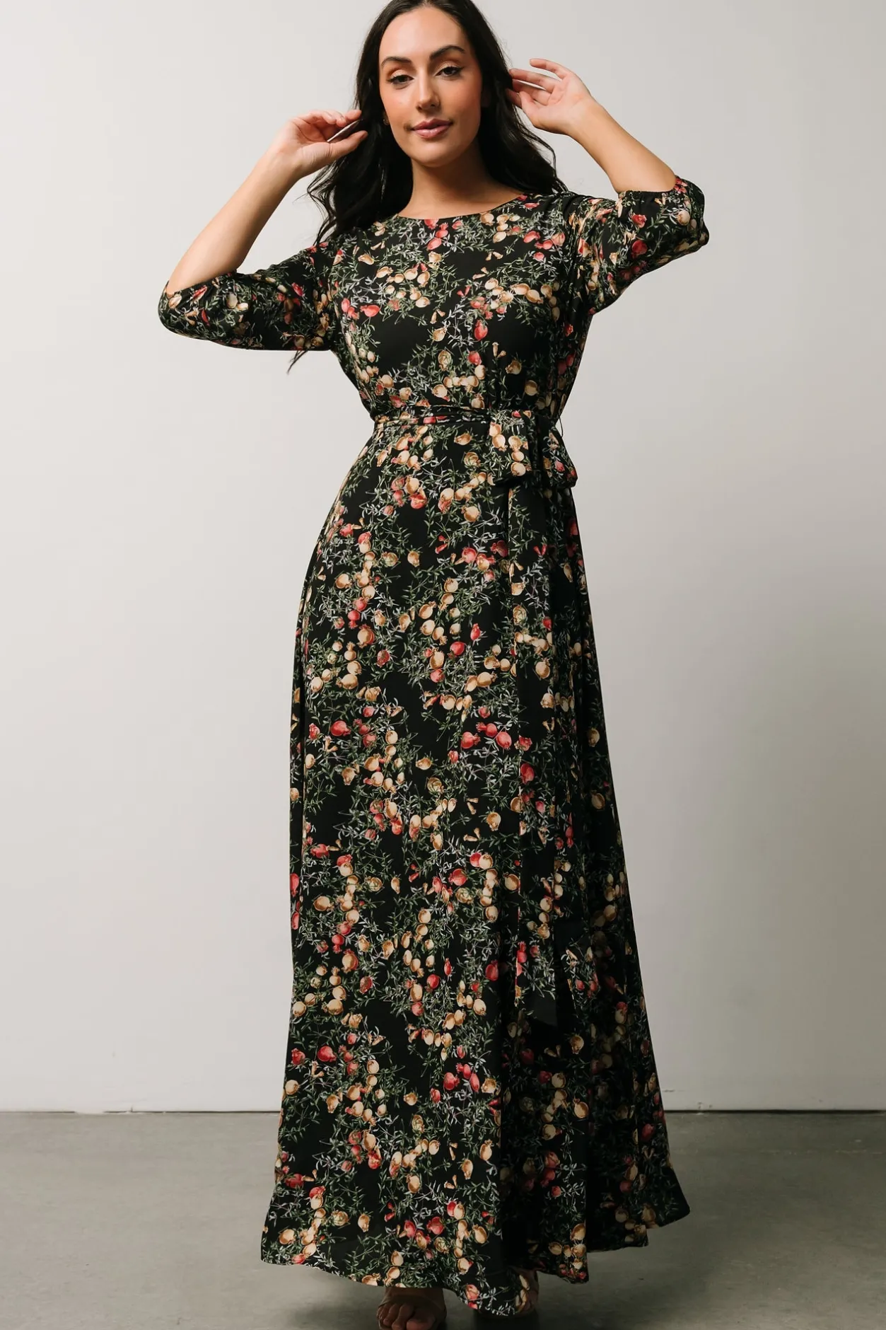 Hot Baltic Born Rebecca Maxi Dress | Black Pomegranate Print BlackPomegranatePrint