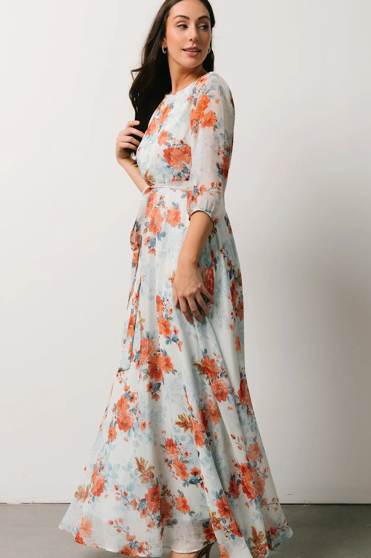 Best Baltic Born Rebecca Maxi Dress | Blue + Coral Blossom Blue+CoralBlossom