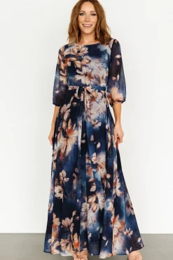 Outlet Baltic Born Rebecca Maxi Dress | Dark Blue Floral DarkBlueFloral