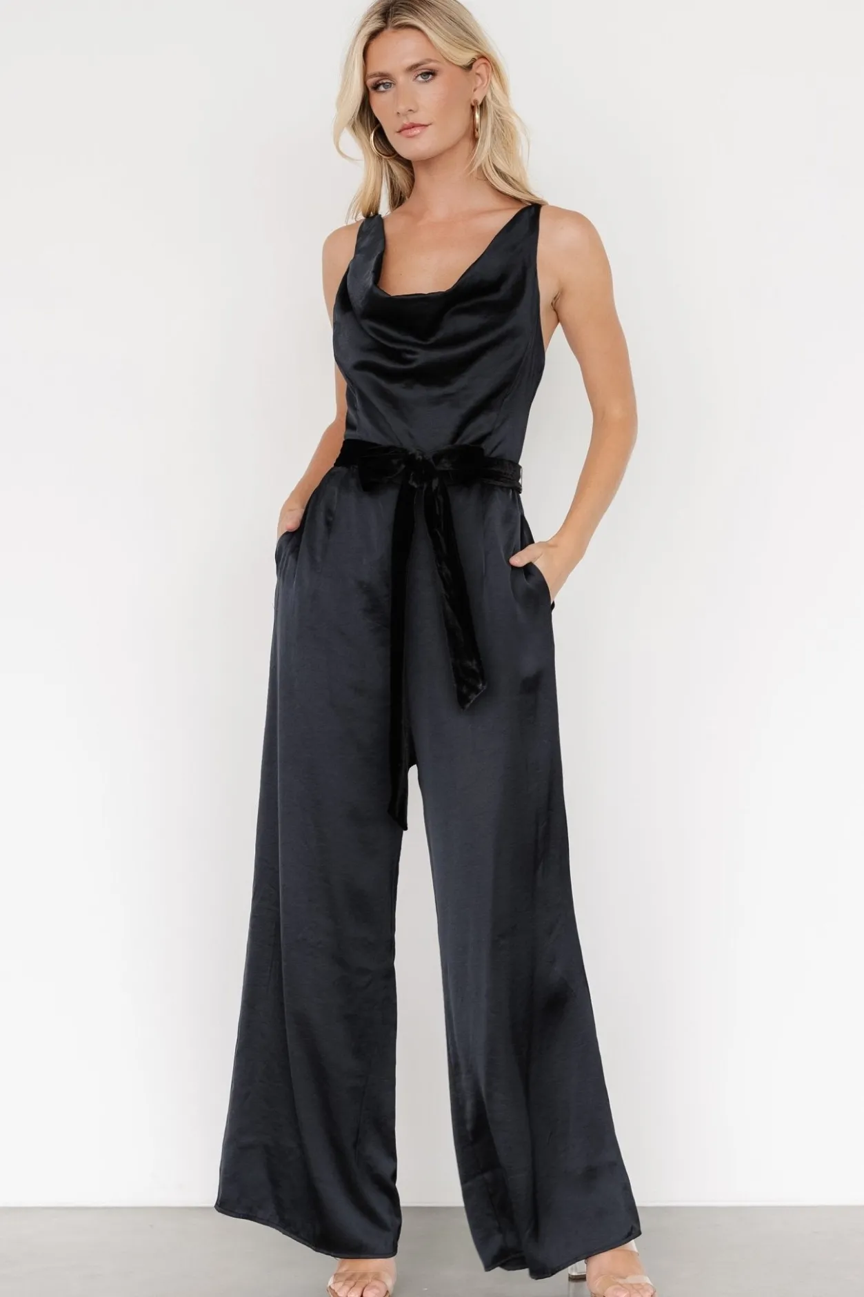 Discount Baltic Born Rebel Satin Jumpsuit | Black
