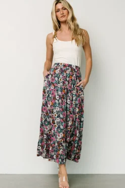 Hot Baltic Born Reilly Maxi Skirt | Navy Flower Print NavyFlowerPrint