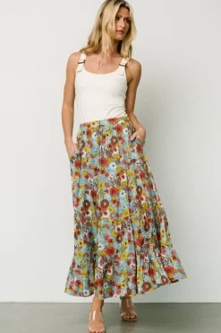 Hot Baltic Born Reilly Maxi Skirt | Teal Flower Print TealFlowerPrint