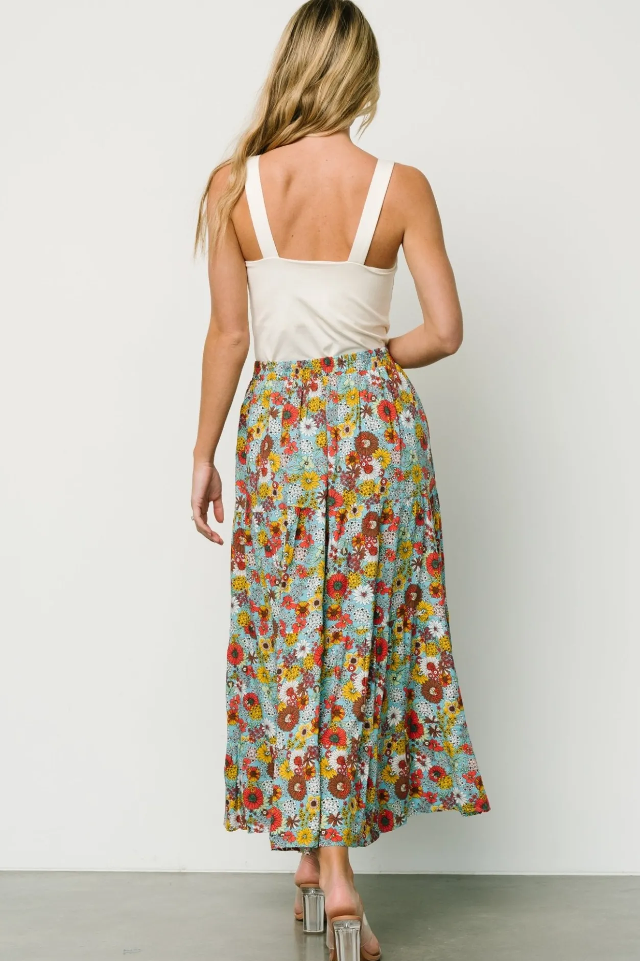Hot Baltic Born Reilly Maxi Skirt | Teal Flower Print TealFlowerPrint