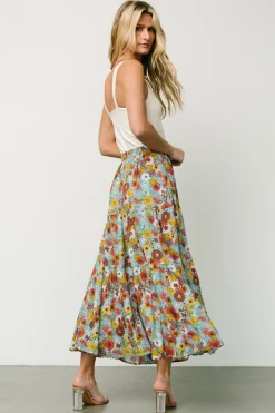 Hot Baltic Born Reilly Maxi Skirt | Teal Flower Print TealFlowerPrint
