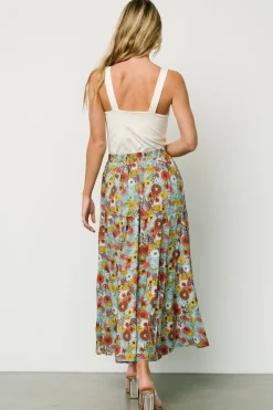 Hot Baltic Born Reilly Maxi Skirt | Teal Flower Print TealFlowerPrint