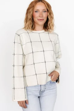 Discount Baltic Born Remington Sweater | Ivory + Black Ivory+Black